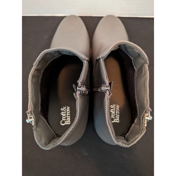 Croft & Barrow Size 9 Batterstone Boots Ankle Zip Up Gray - Picture 11 of 11